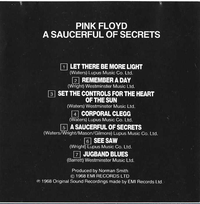 Pink Floyd - - - - - A Saucerful of Secrets - - - - - CD