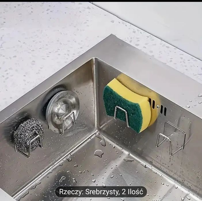 Uchwyty do zlewu na gąbki.