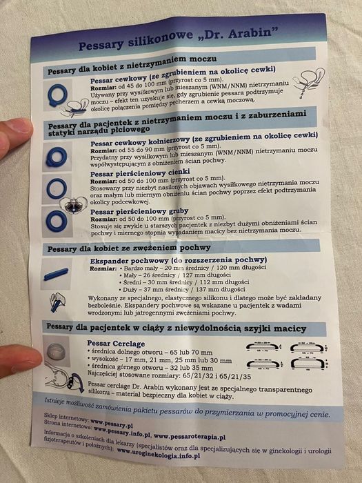 Pessar cewkowy kołnierzykowy r 65