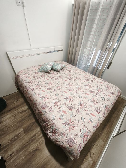 Cama de Casal com Cabeceira + Colchão Ortopédico Bom Repouso 195x150