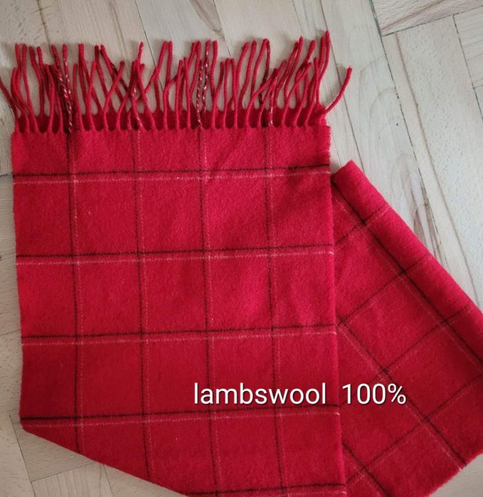 JOHNSTONS Szalik w kratę  wełna 100%