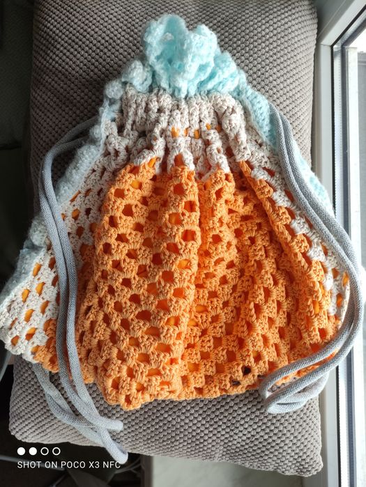 Nowy plecak handmade worek damski ręcznie robiony na szydełku torebka