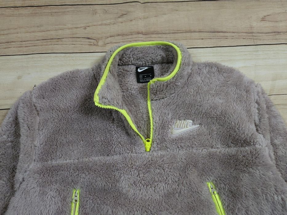 NIKE Bluza Sherpa Miś Crop Top Damska Half Zip r. M