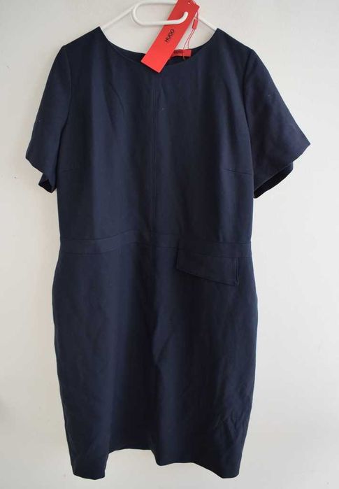 Hugo Boss granatowa sukienka elegancka 44 xxl