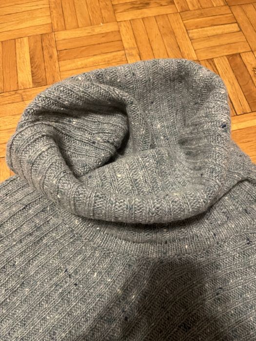 Poncho z golfem 100% wełna merinosa