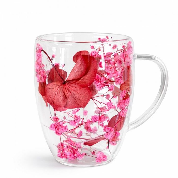Szklanka Termiczna z Kwiatami w Środku Gipsówka Róż 300ml SZK204
