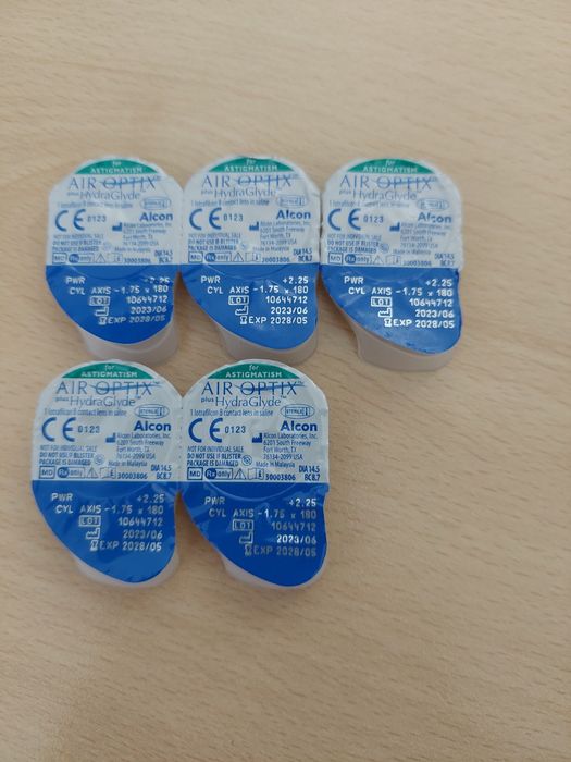 Soczewki +2,25  Air Optix Hydra Glyde 5 sztuk astygmatyzm