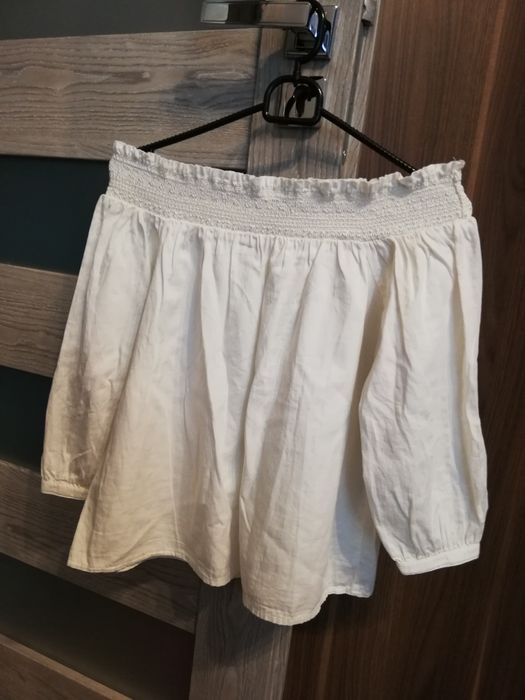 Biała bluzka hiszpanka 34 xs reserved rękaw 3/4