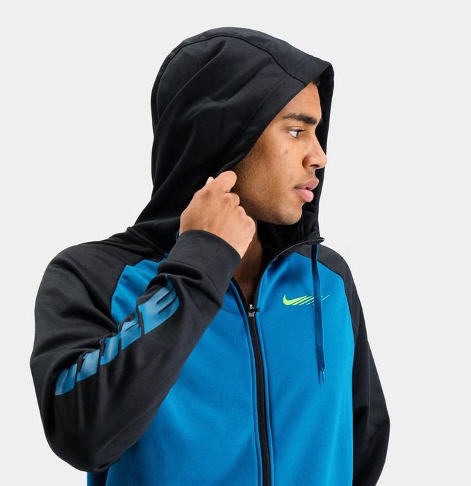 Кофта Nike™Therma Sport Clash Full Zip Sweatshirt black/blue(Оригінал)