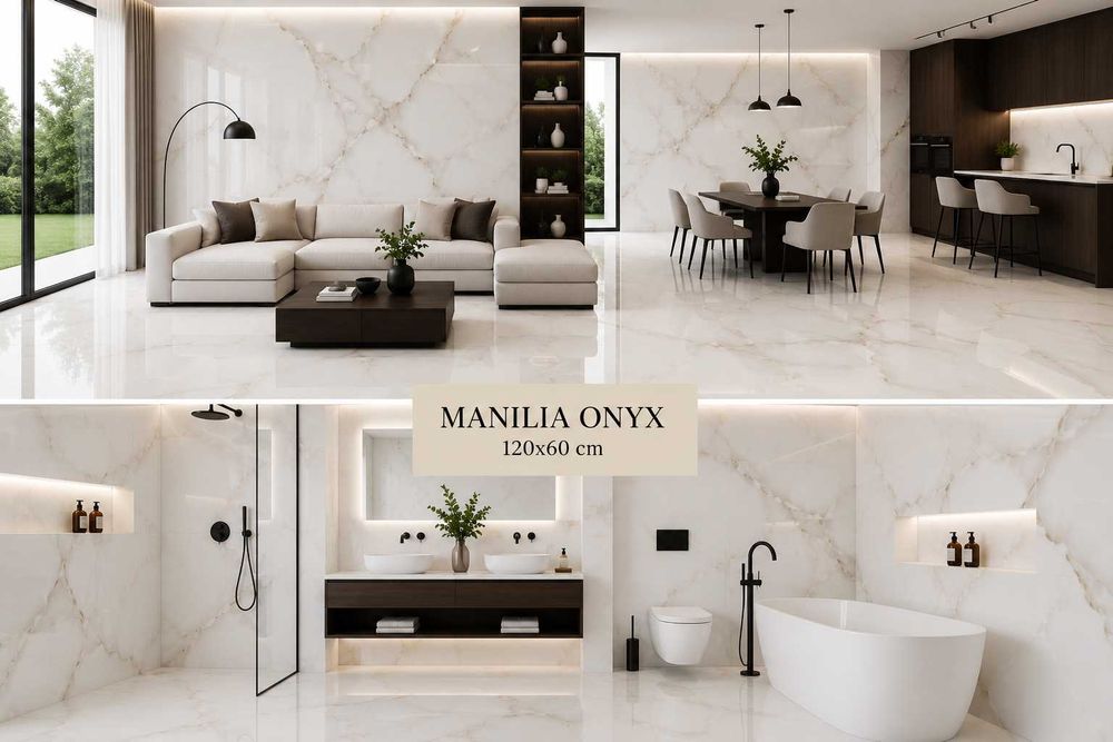 Płytki ceramiczne podłogowe Manilia Onyx Poler gres rektyfikowane 60x120