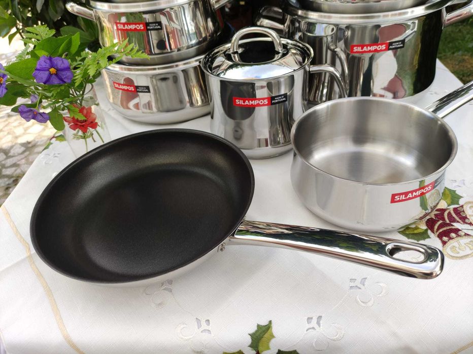 Trem de tachos Silampos - 9 peças em Inox