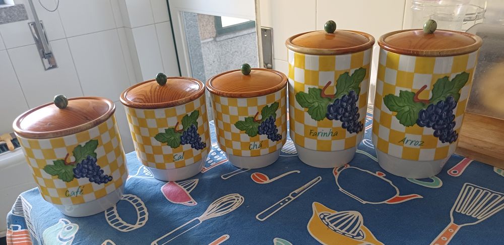 Conjunto de 6 frascos de cozinha
