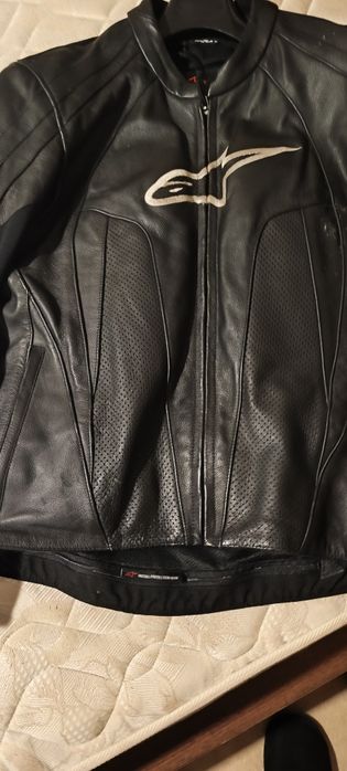 Blusão Motard em pele  genuína Alpinestars