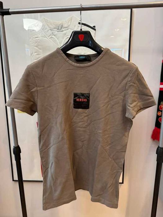 Koszulka Versus Versace Box Logo Spellout Brown Tee XXL