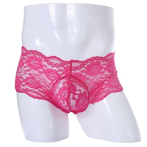 Sexowne Delikatne Męskie Koronkowe Bokserki w Kwiaty - XL