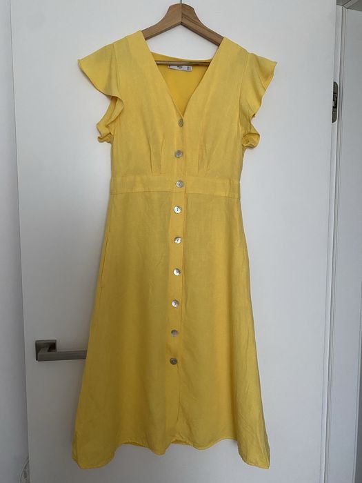 Sukienka letnia midi damska Mango suit żółta s 36