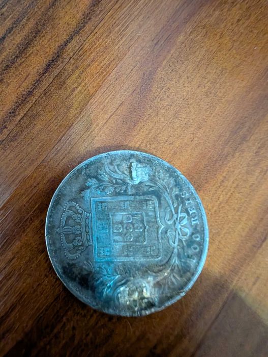 Moeda  de 500 reis de prata de 1879 no reinado de D Luís I