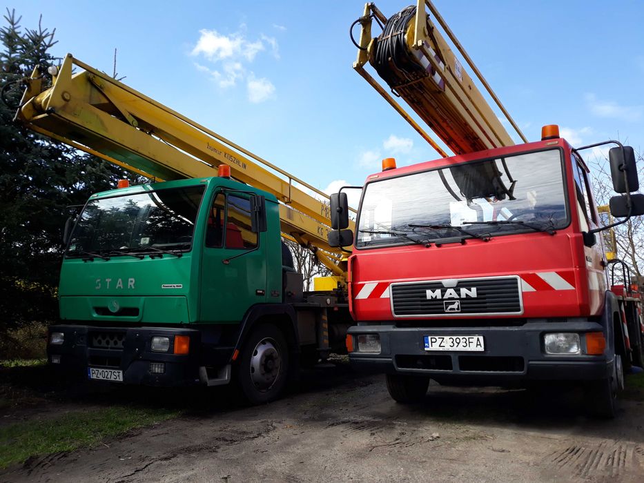Usługi Podnośnikiem Koszowym Wynajem Zwyżka Podnośnik Wycinka Drzew