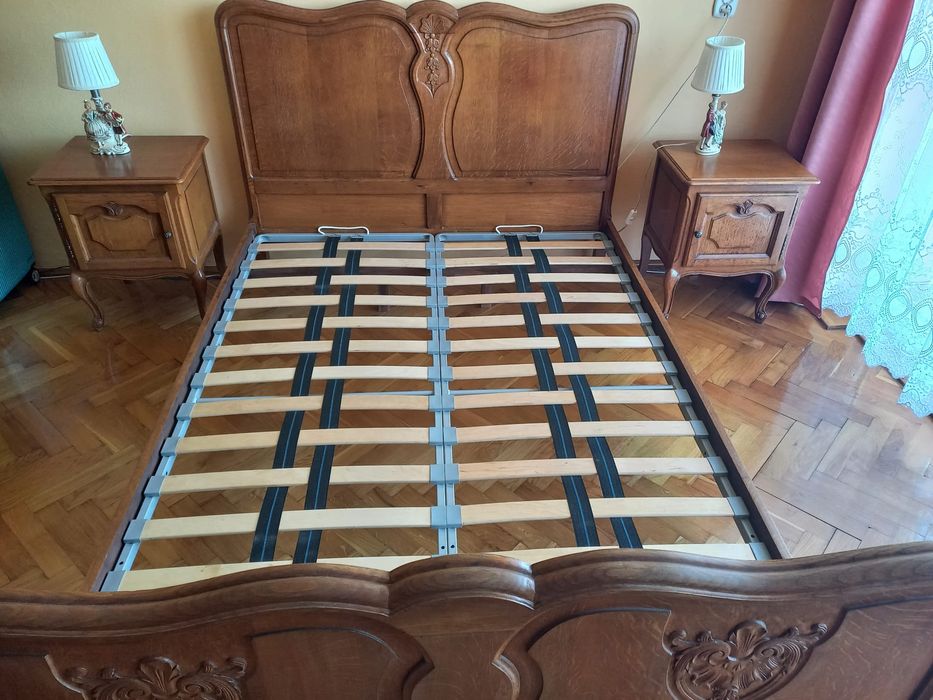 łóżko z szafkami debowe