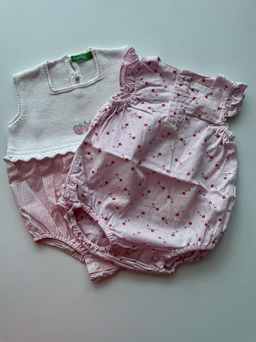 2 szt rampersów rozmiar 62 H&M, United Colors of Benetton