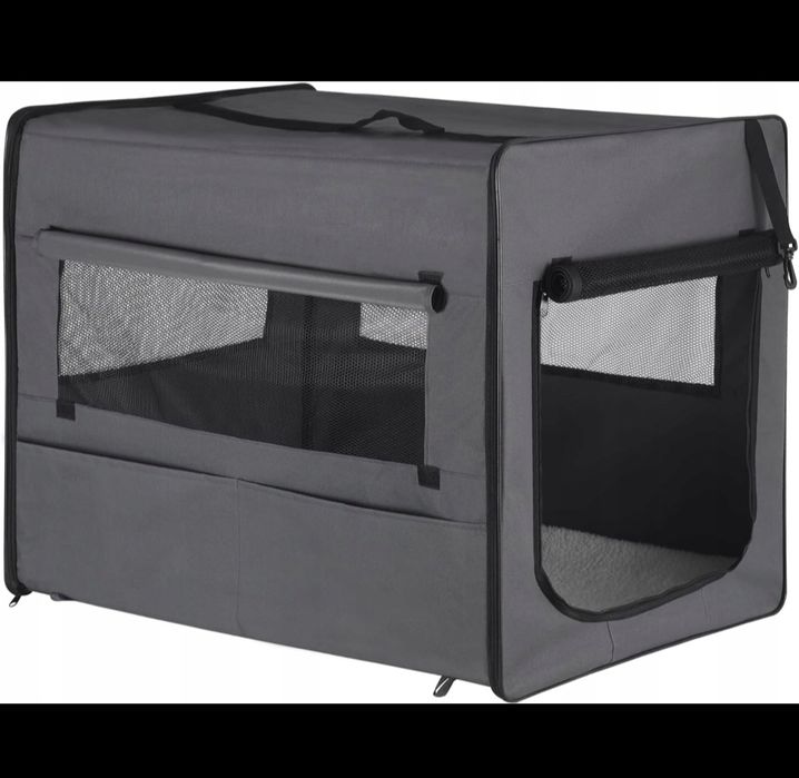 Transporter składany torba transportowa dla psa XXL 103x71x79 cm Szary
