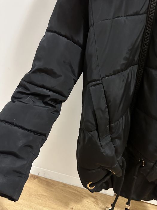 Kurtka zimowa parka czarna futro