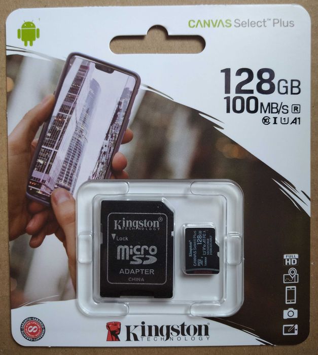Kingston Canvas Select Plus MicroSDXC 128GB Class 10 Karta Pamięci SD