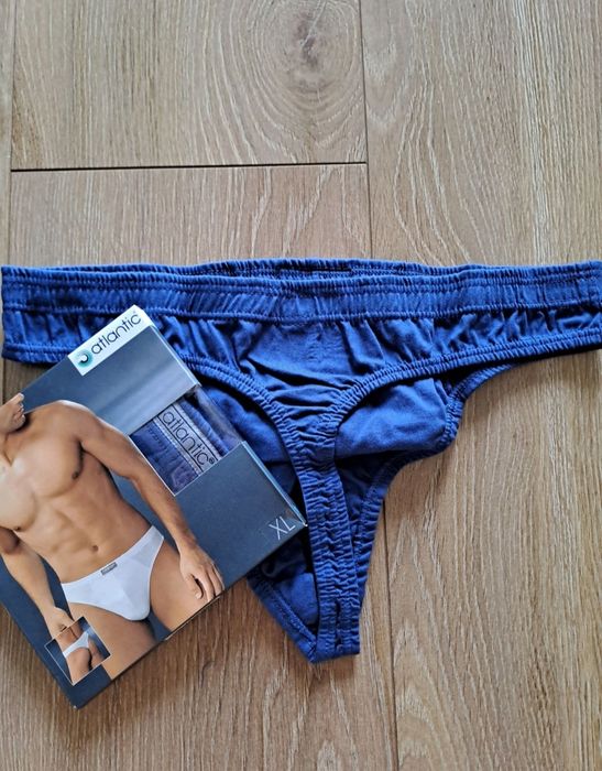 Stringi męskie Atlantic, rozmiar XL, niebieskie