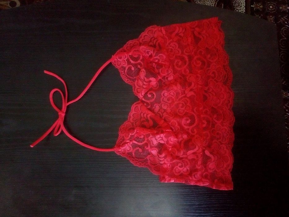 Stanik Biustonosz Koronkowy Czerwony