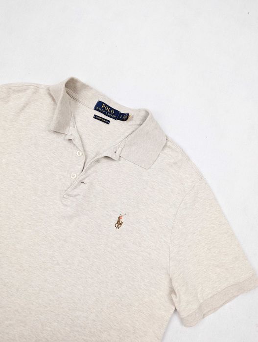 Polo Ralph Lauren beżowa koszulka polo L slim fit