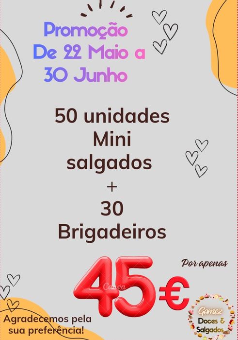 PROMOÇÃO Salgados Miniaturas/Festa Aniversário/Crianças/Brigadeiros/Festas /eventos