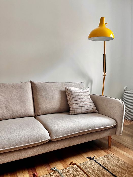 Sofa beżowa 3-osobowa SCANDI