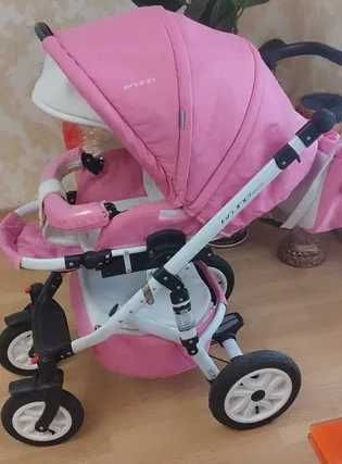 Дитяча коляска універсальна 2 в 1 Riko Brano Ecco 18 baby pink