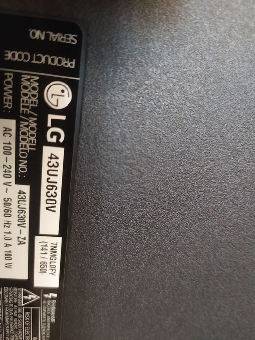 Peças TV LG 43UJ630V
