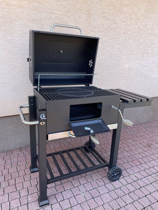 Duży Grill Węglowy XXL - Żeliwny Ruszt!