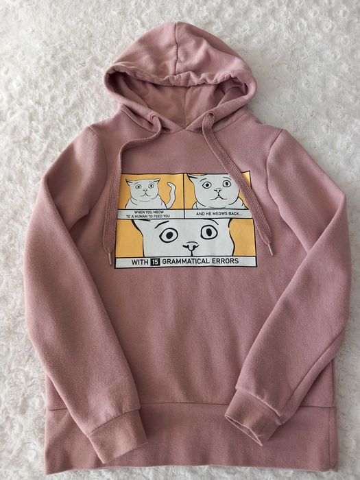 dziewczęca bluza z kapturem arktyczny róż KOT Sinsay rozmiar XXS