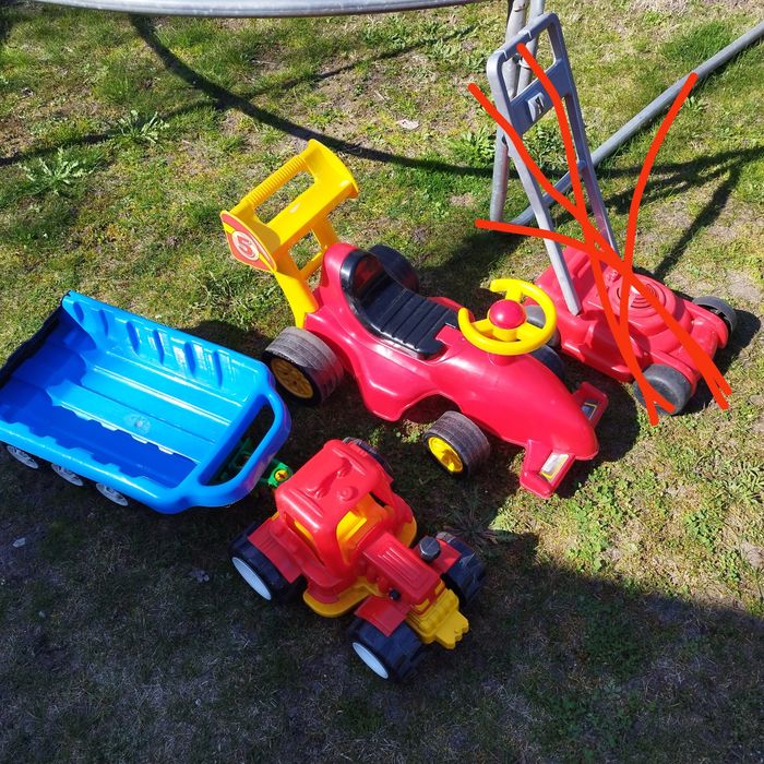 Duze zabawki dziecięce Auto jeździk  traktor z przyczepą