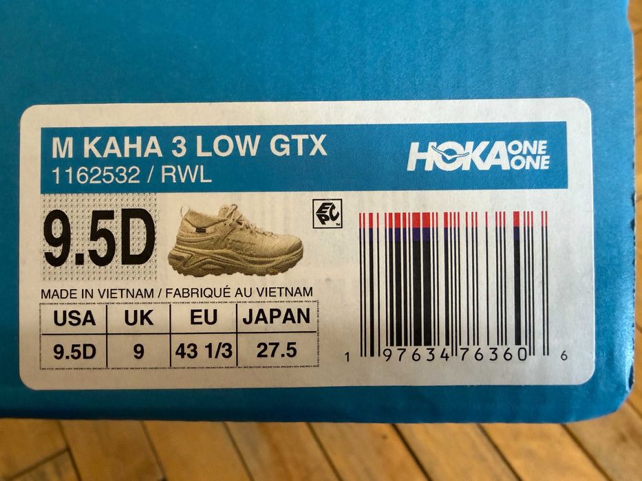 HOKA Kaha 3 Low GTX — трекінгові кросівки з GORE-TEX та Vibram, розмір EU 43⅓