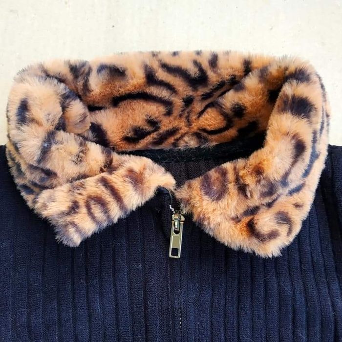 Кардиган на блискавці з хутро лео для дівчат підлітків жін Розм М Нови