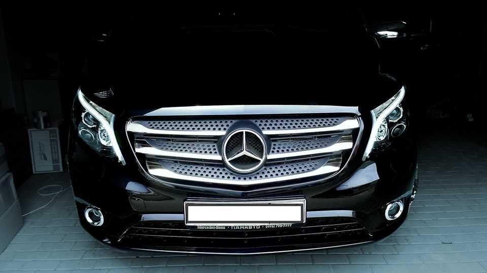 Хром накладки на решетку ручки зеркала бампер Vito Viano w447 639 638
