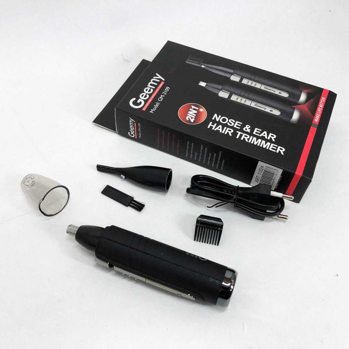 Тример для носа, вух, брів, тример 2в1 бездротовий, машинка GEMEI