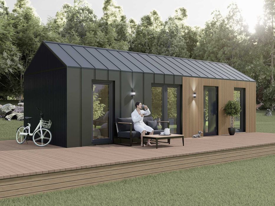 domek z 2 sypialniami mobilny całoroczny bez pozwolenia pod klucz