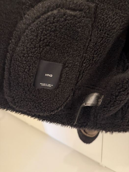 Kurtka zimowa  brąz kożuch krótka z mango