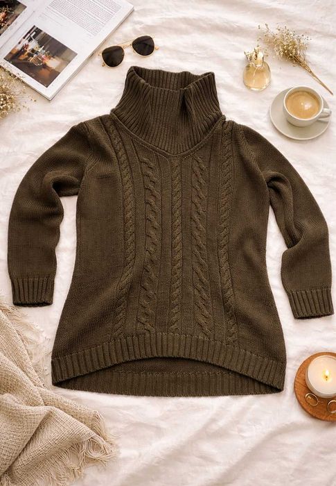 Sweter damski golf | dzianina | ciepły | cable knit | cozy | oversize
