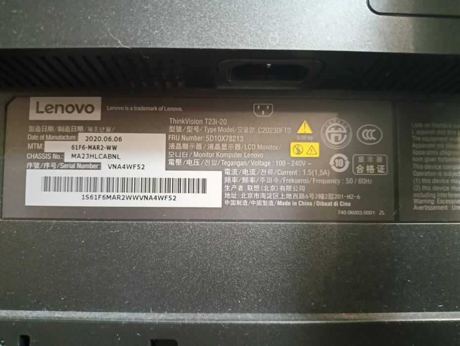 Monitor Lenovo 23" impecável