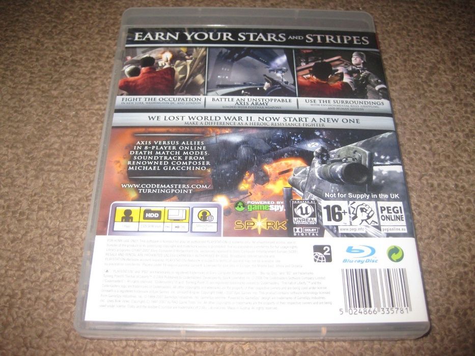 Turning Point: Fall of Liberty" Game for PS3/Complete!64564349047938121
