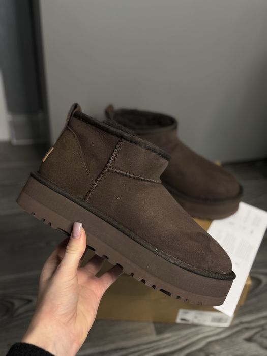Угг угги жіночі коричневі ugg mini platform