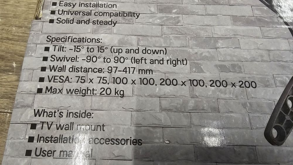 Uchwyt kątowy nascienny na telewizor, monitor.