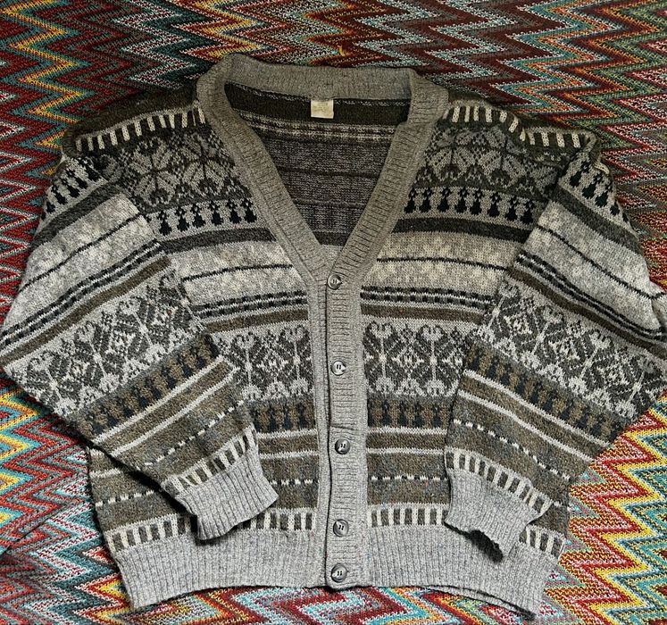 Vintage Sweter Made In Italy z wzorami Fair Isle Retro