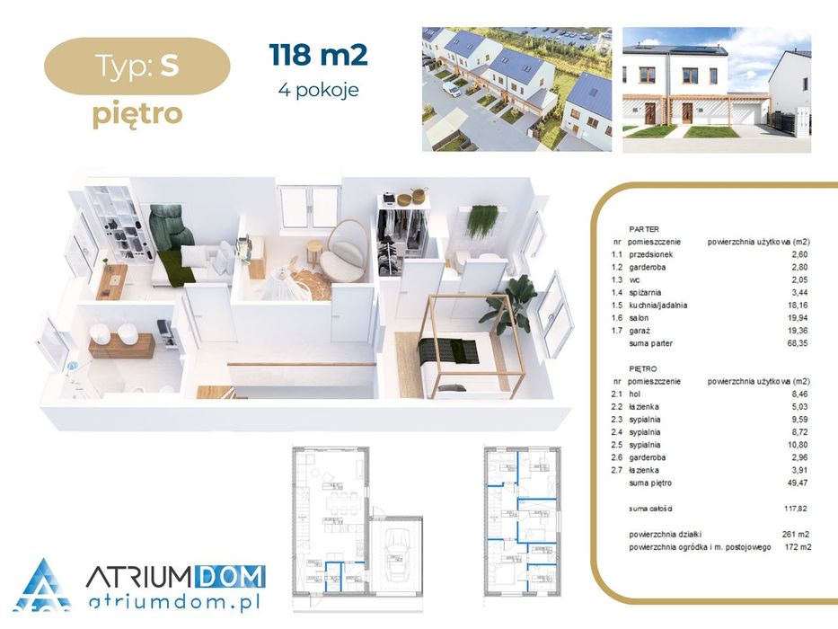 Dom 118 m² kanalizacja + wodociąg garaż pompa ciepła Dawidy Bankowe